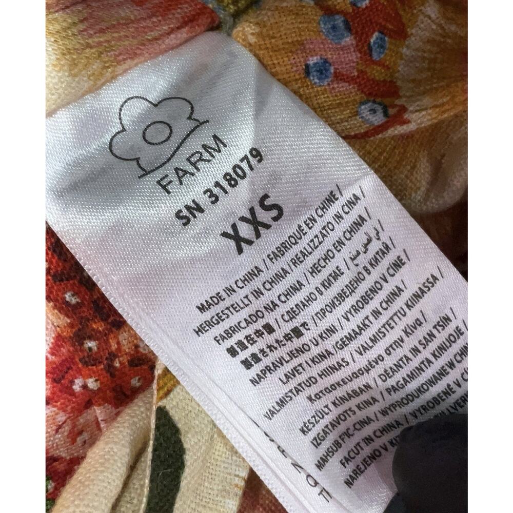 NWT FARM Rio Delicate Garden Crop Top Puff Sleeves XXS 2XS - Picture 3 of 4